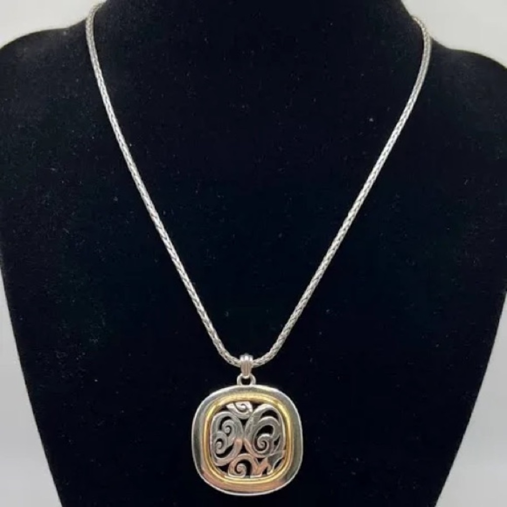 Brighton Spin Master Silver and Gold Swirl Pendant Necklace - Picture 3 of 5